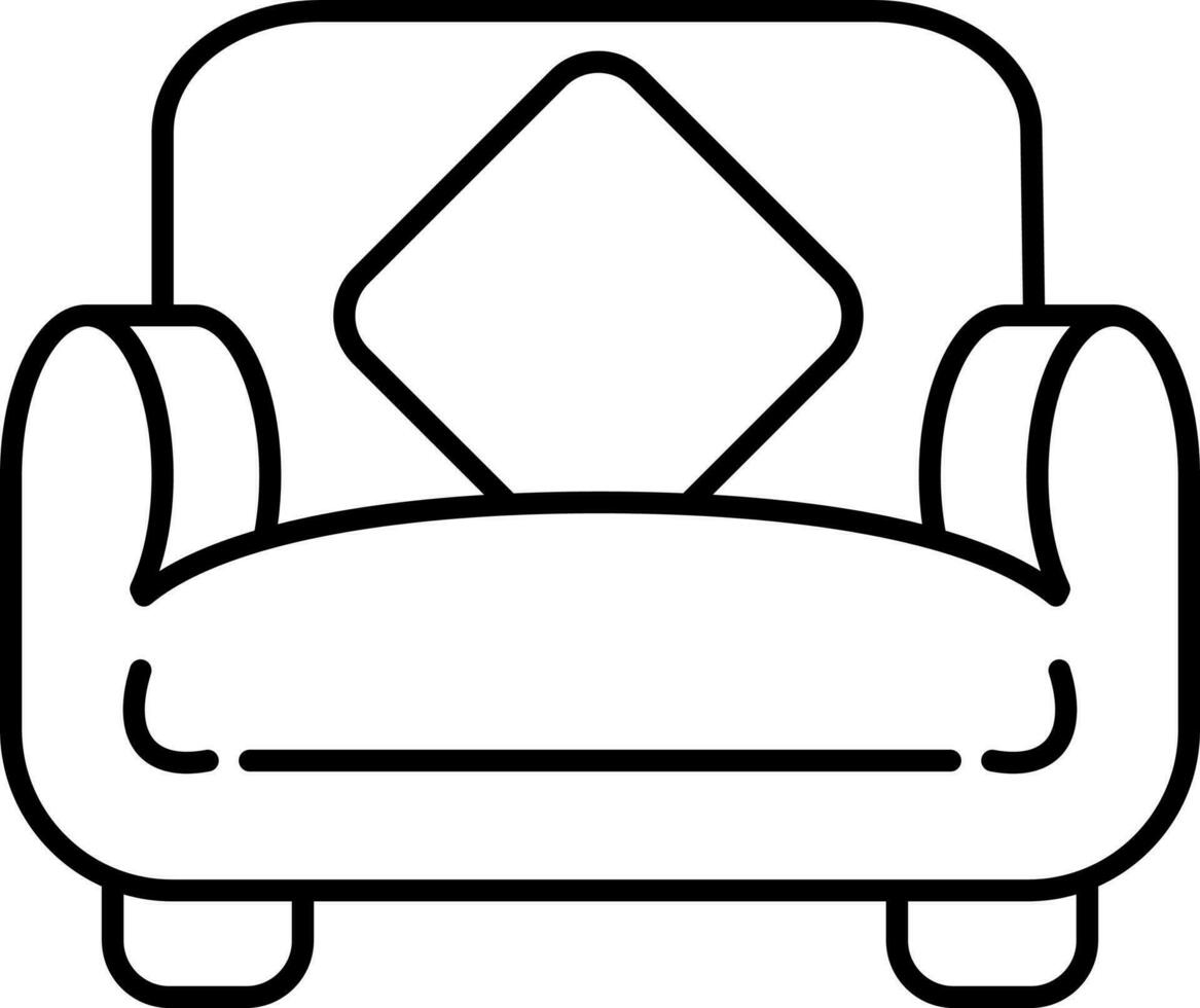 Preto linha arte ilustração do sofá ícone. vetor