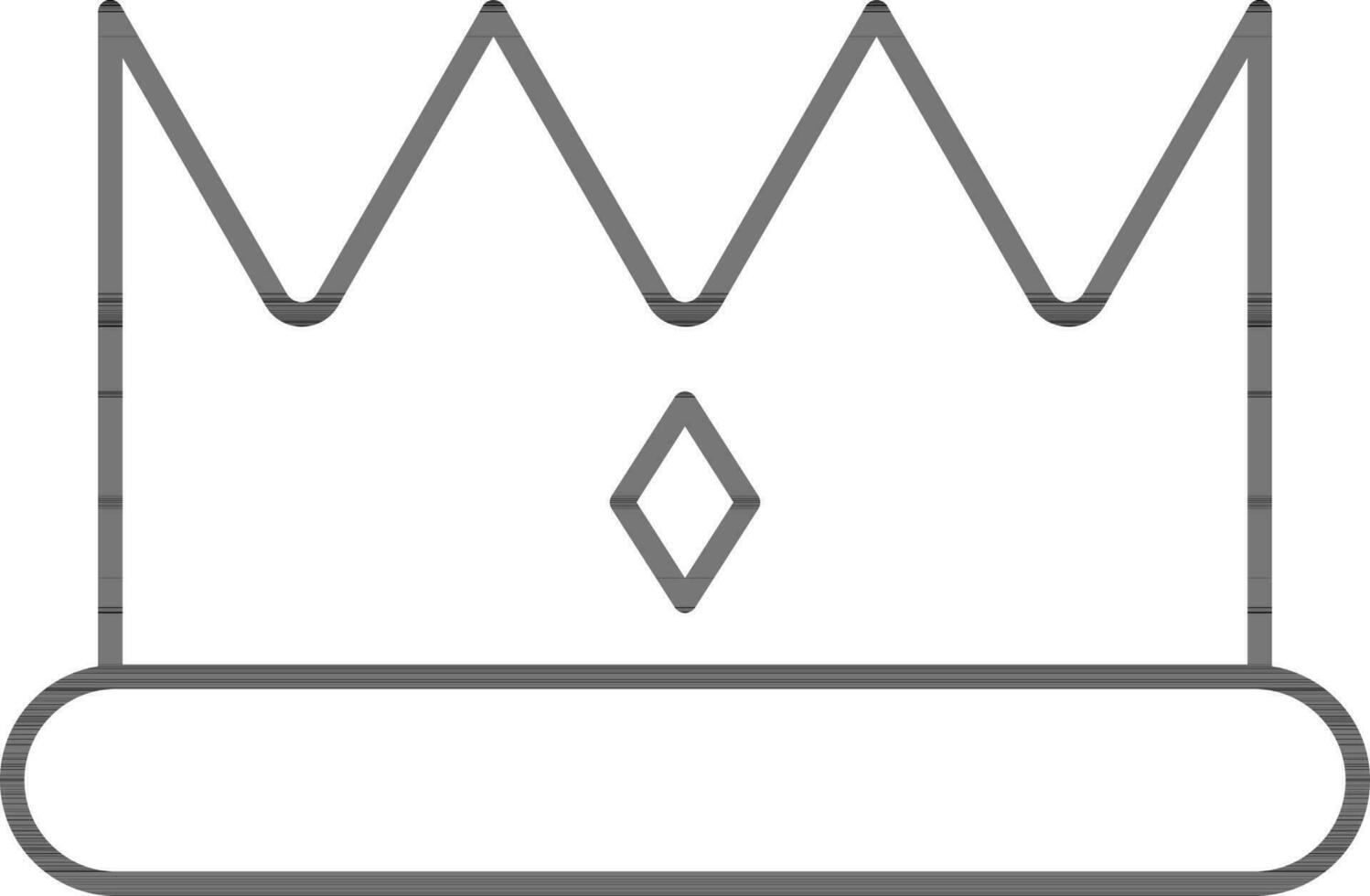 plano estilo do coroa ícone dentro Preto contorno. vetor