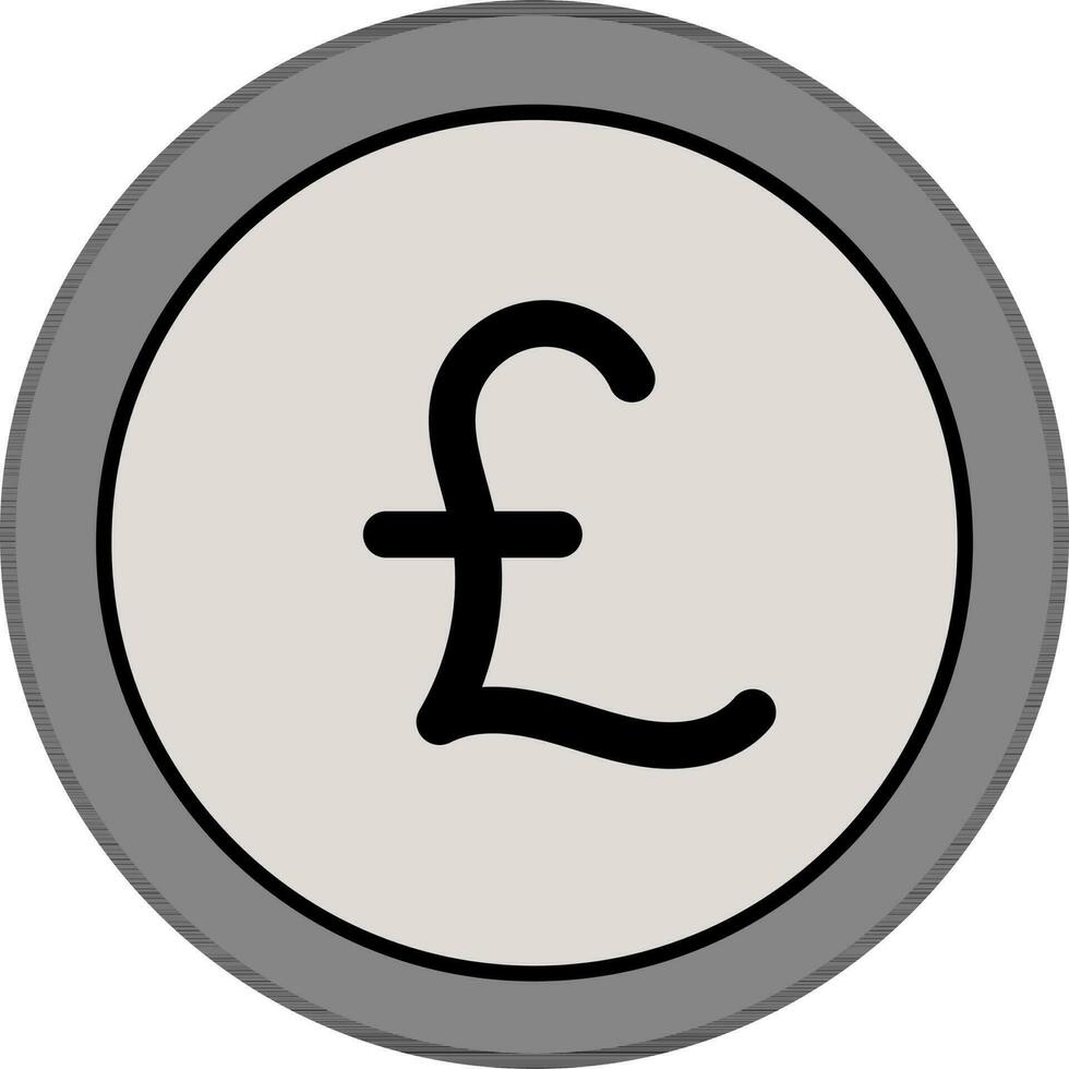 cinzento libra esterlina moeda ícone dentro plano estilo. vetor
