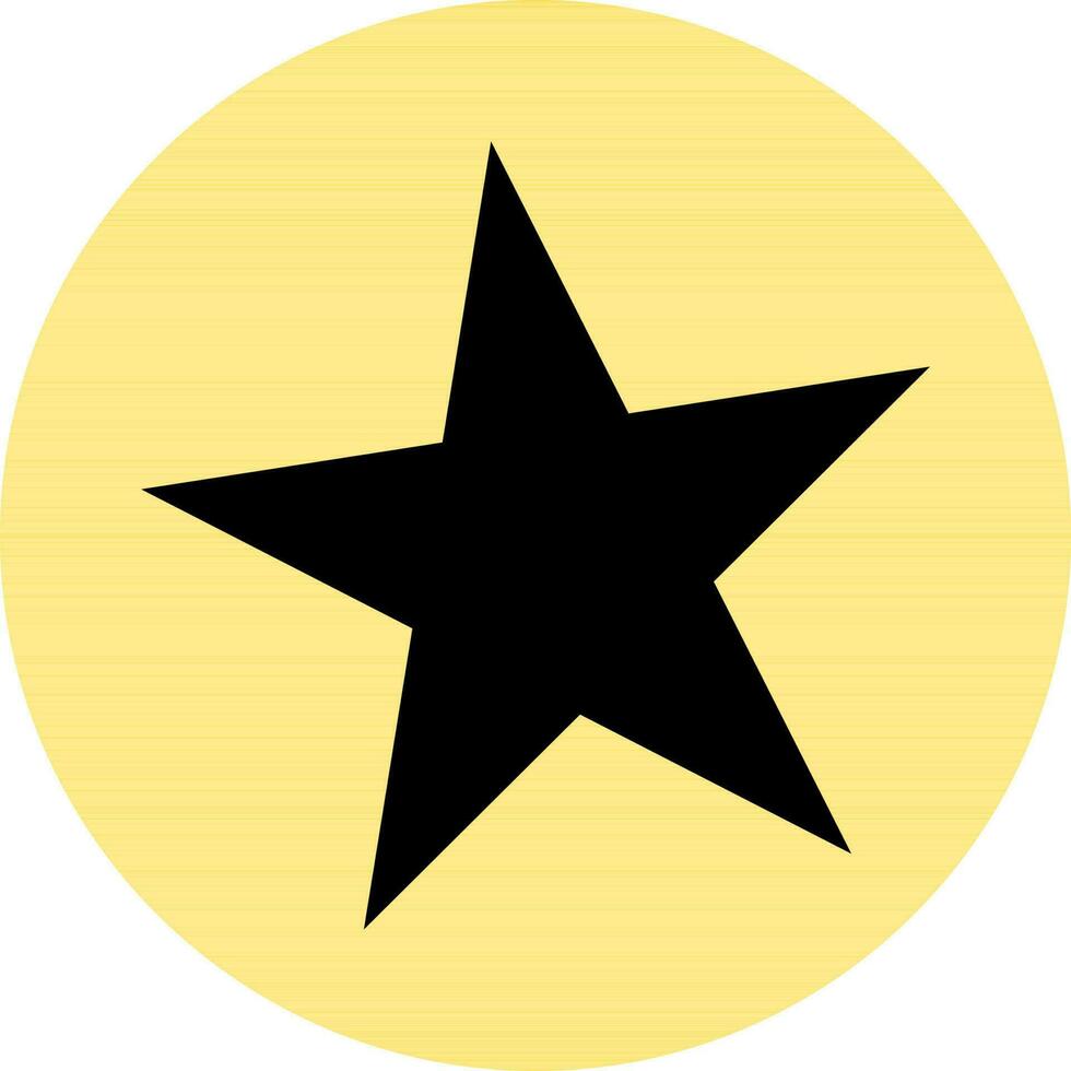 Preto Estrela em amarelo círculo. vetor