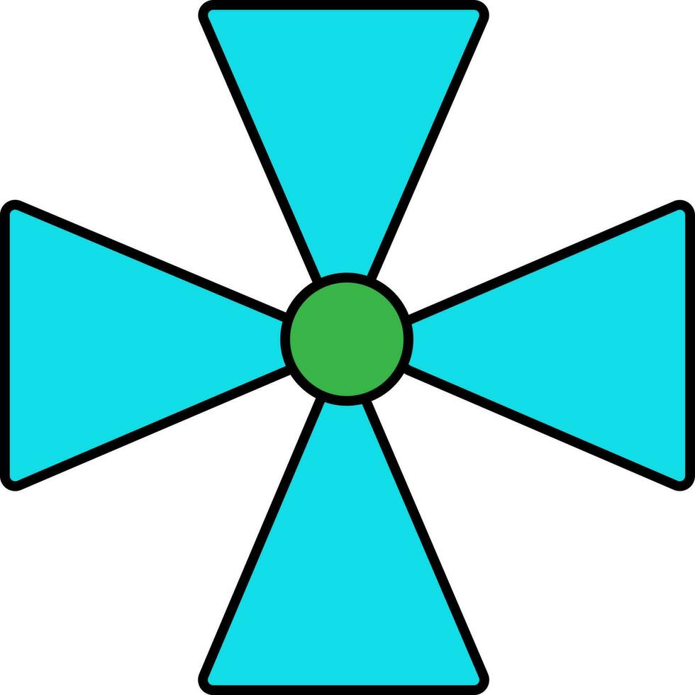azul e verde ventilador ícone. vetor
