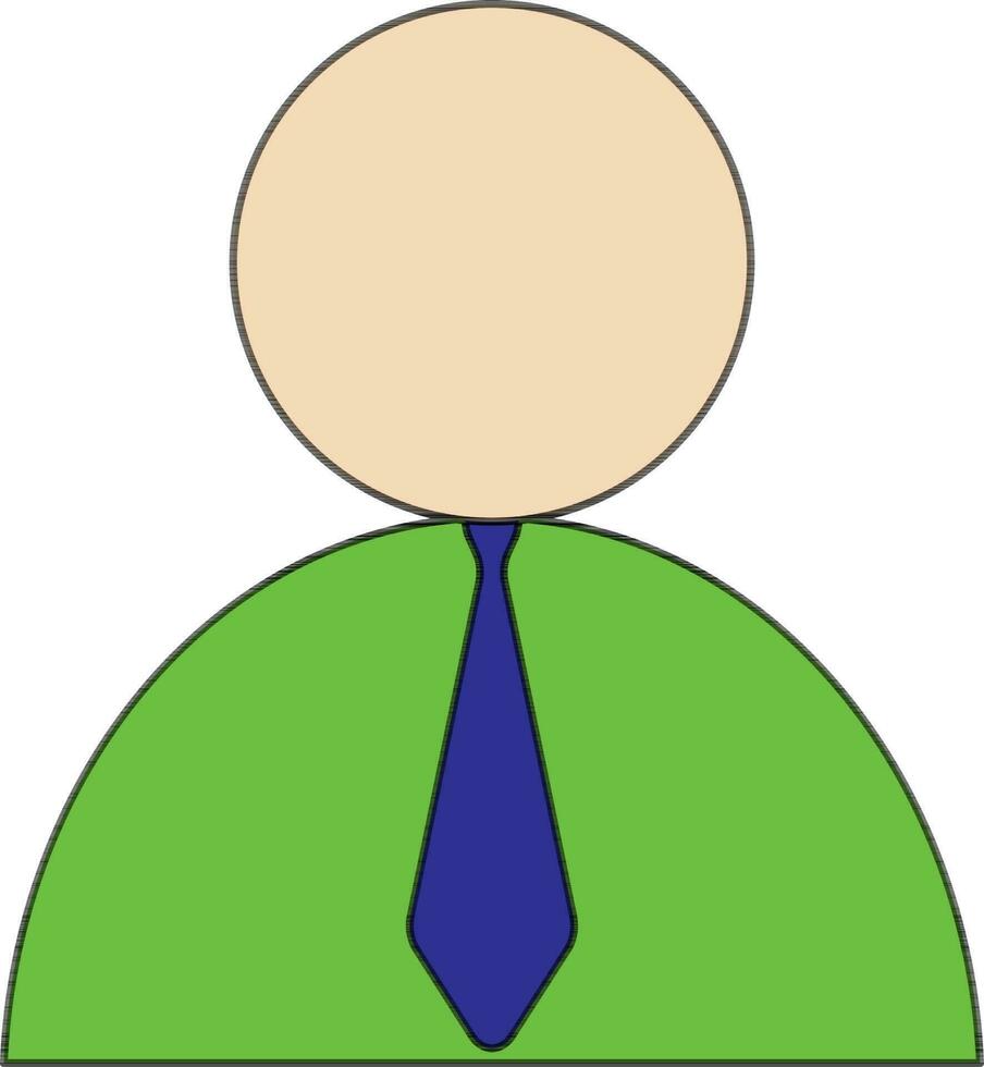 o negócio homem ícone com gravata e vestir dentro cor e AVC. vetor