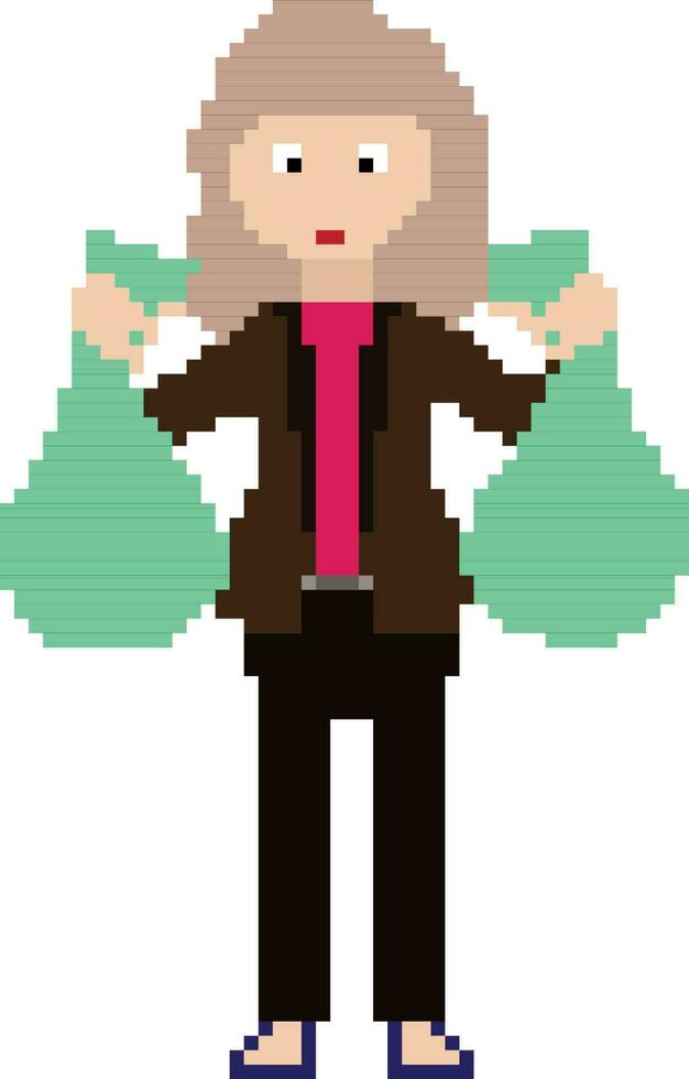 pixel arte ilustração do mulher. vetor