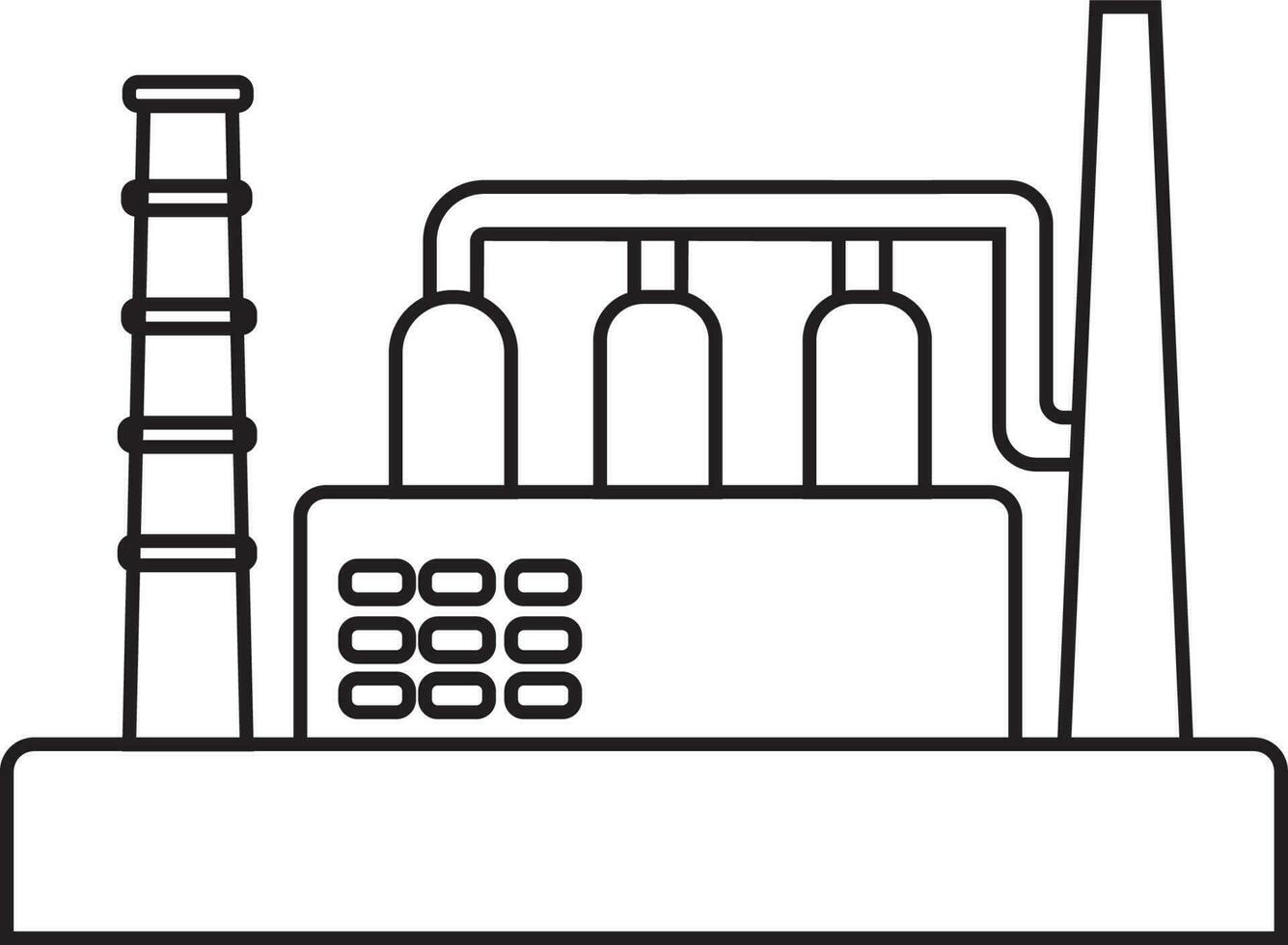 plano ilustração do óleo refinaria plantar. vetor