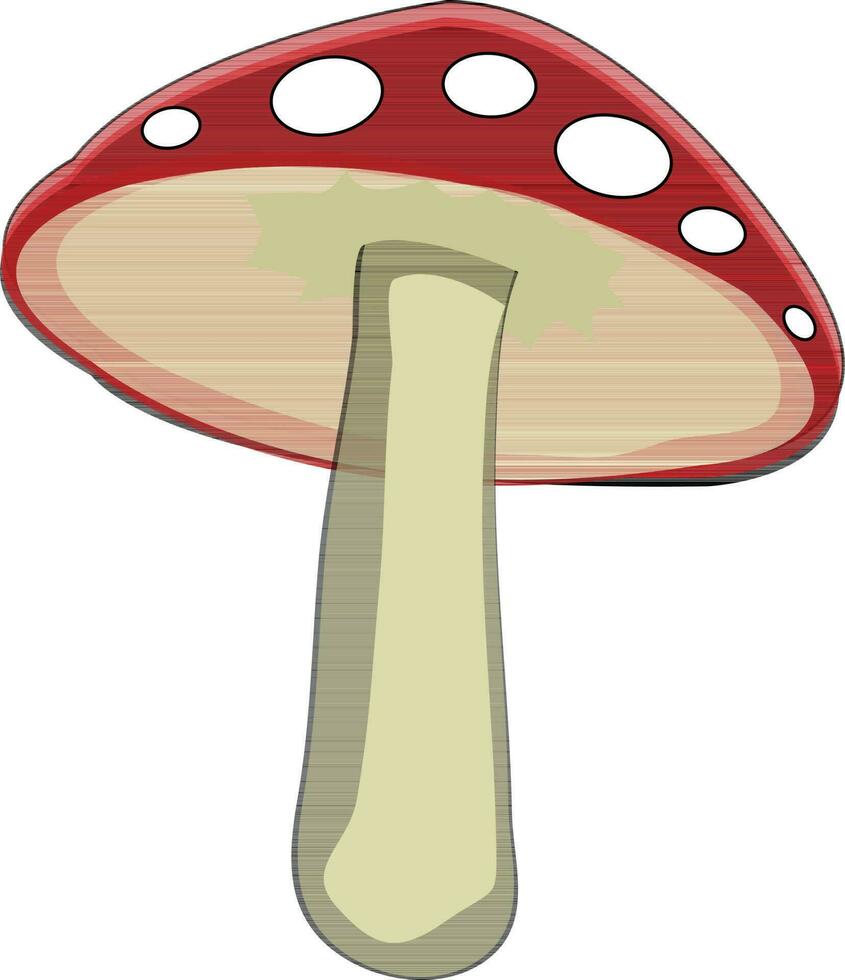 agárico cogumelo ícone dentro vermelho cor. vetor