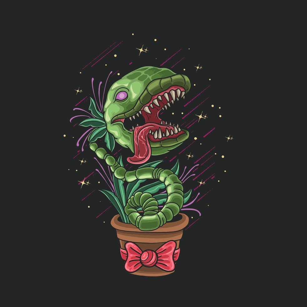 ilustração de monstro de planta zumbi vetor
