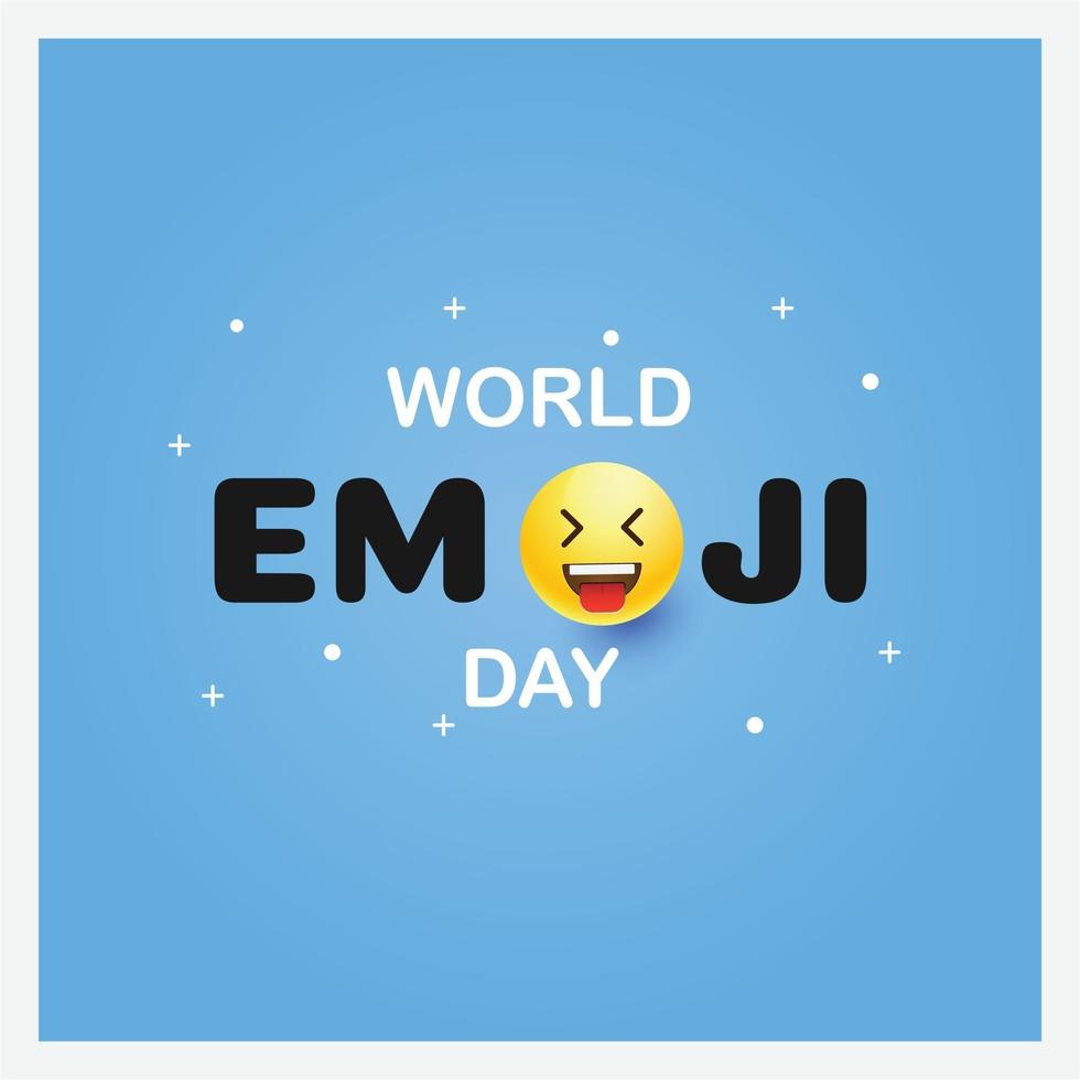 cartão do dia do emoji mundial e modelo de plano de fundo desenhado à mão design plano ilustração em vetor