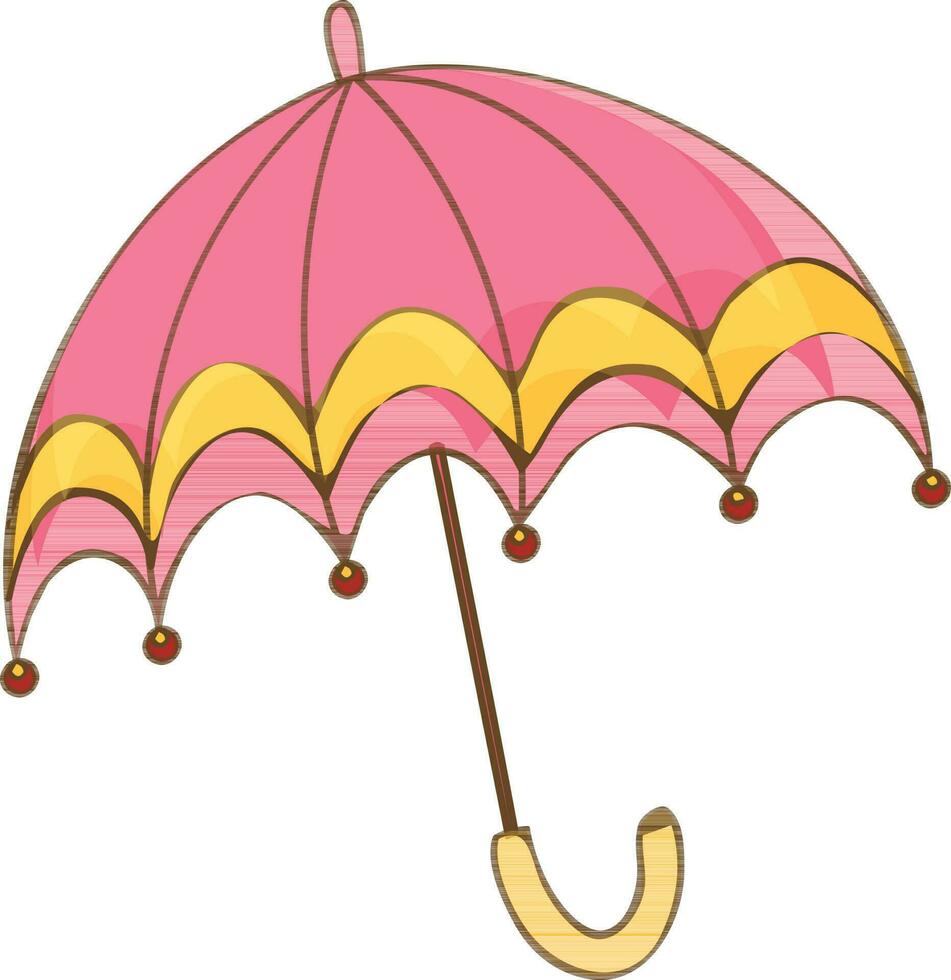 rabisco estilo Rosa guarda-chuva ícone. vetor