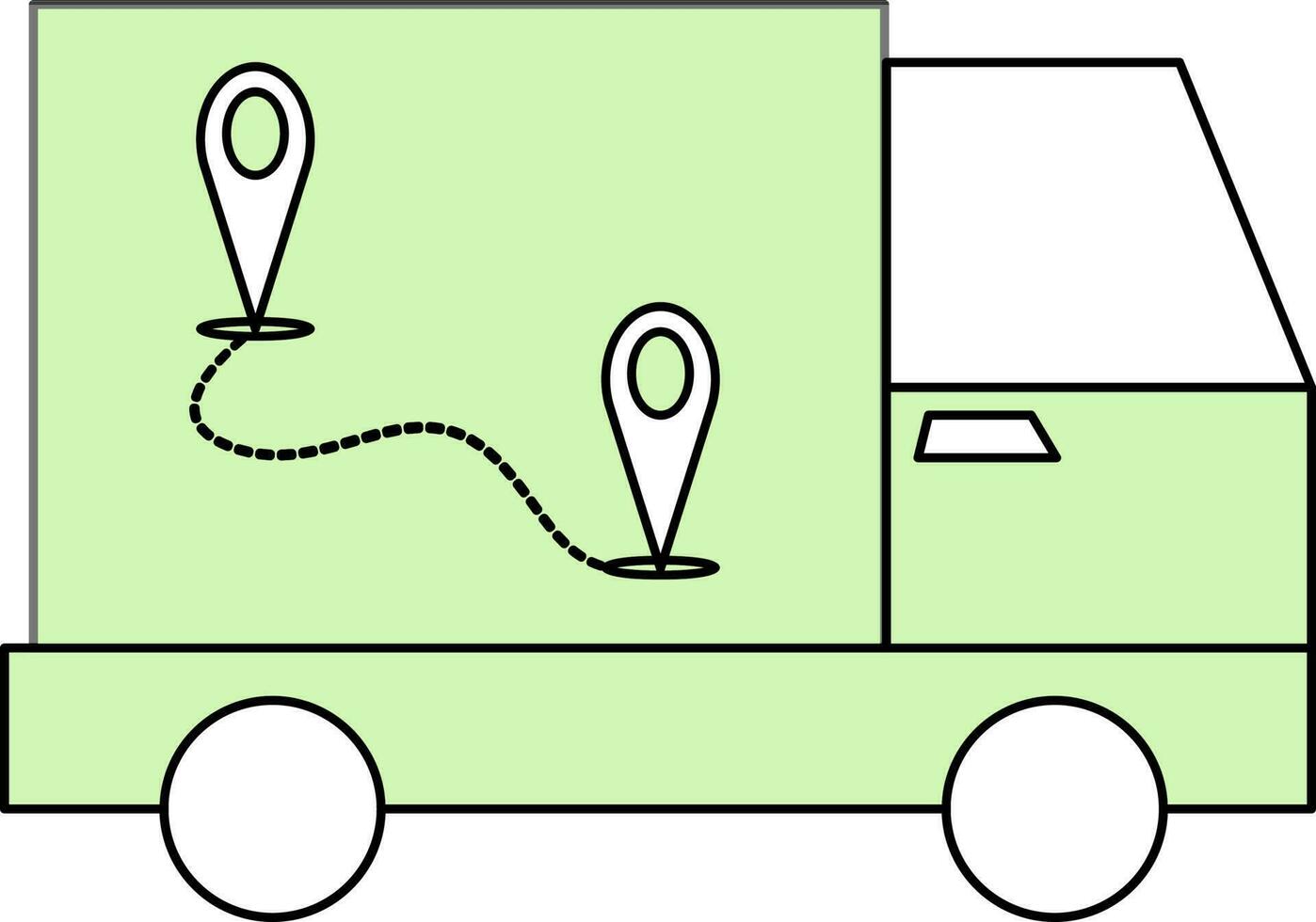 rastreamento Entrega caminhão ícone dentro verde e branco cor. vetor