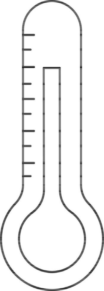Preto esboço termômetro ícone em branco fundo. vetor