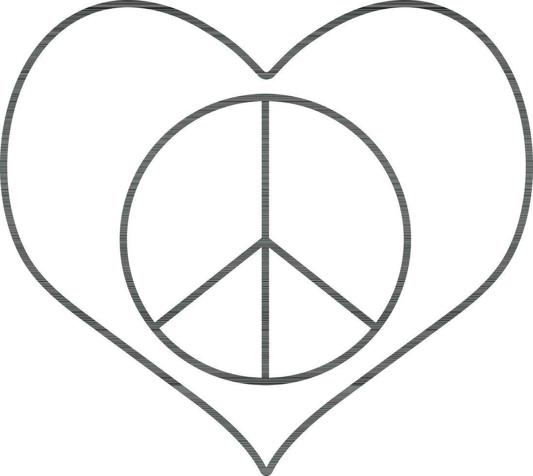 ícone do Paz placa dentro coração. vetor