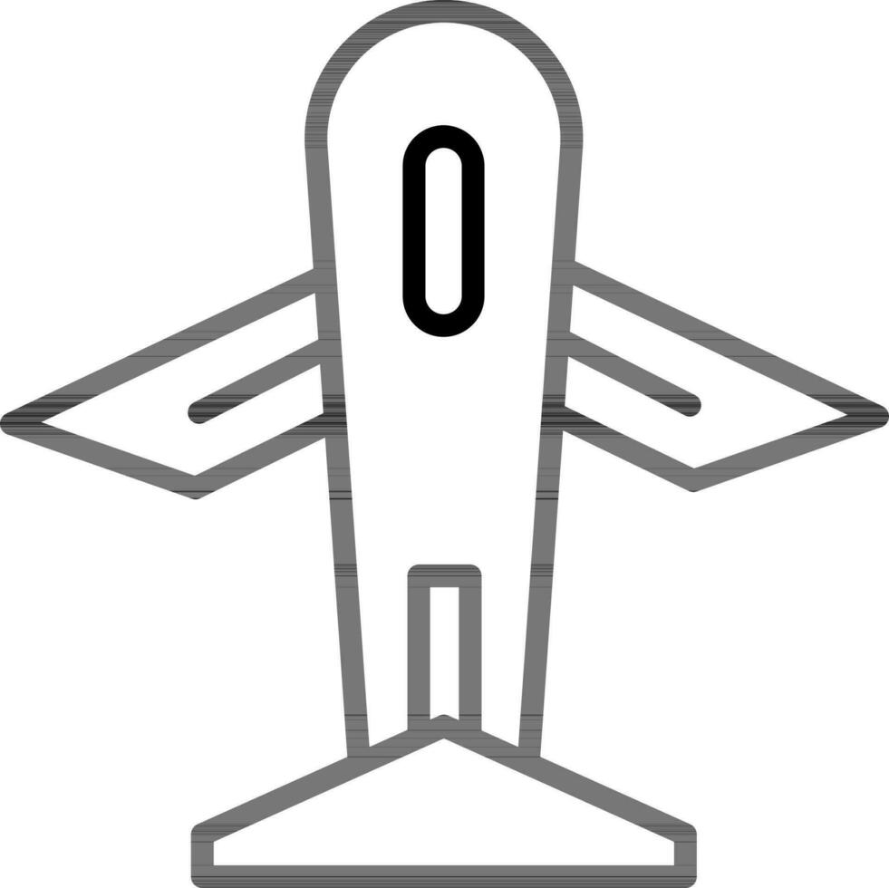 avião ícone ou símbolo dentro Preto linha arte. vetor
