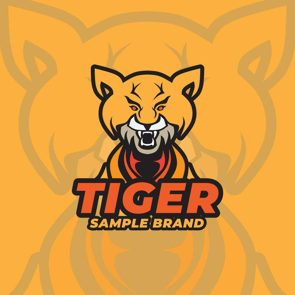 esporte cabeça tigre logotipo Projeto vetor