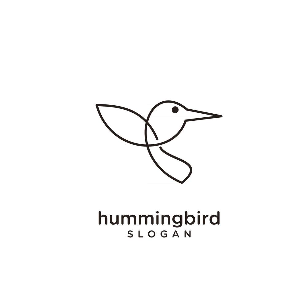 Hummingbird line Abstract Simple Modern Logo Icon Design vetor