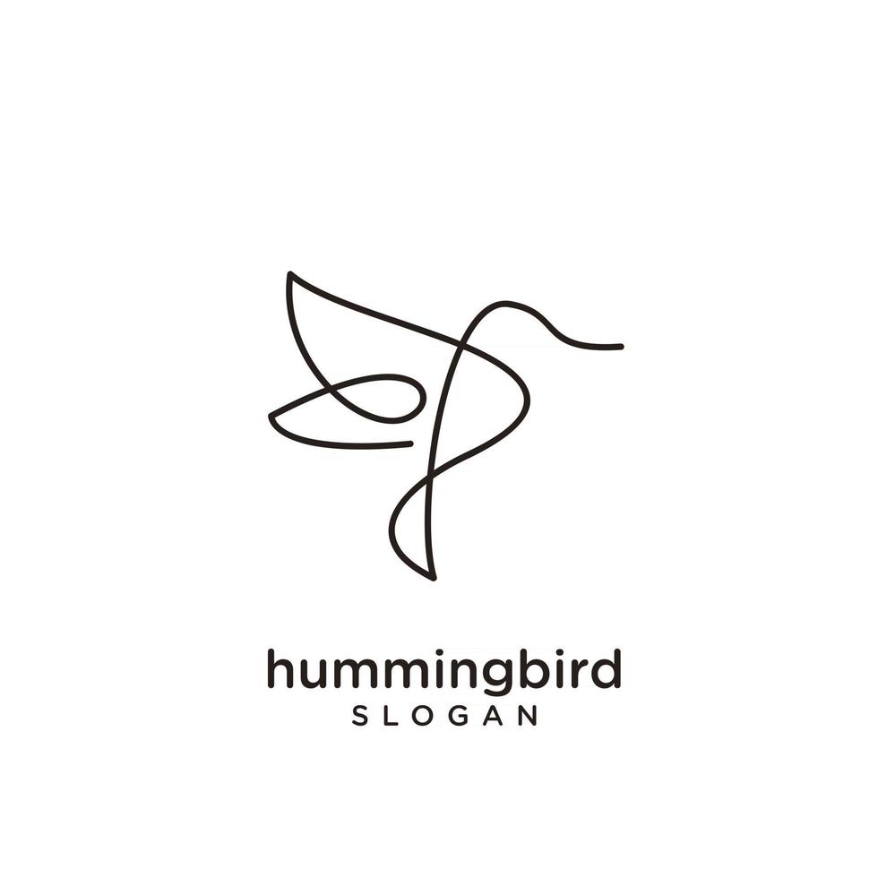 Hummingbird line Abstract Simple Modern Logo Icon Design vetor