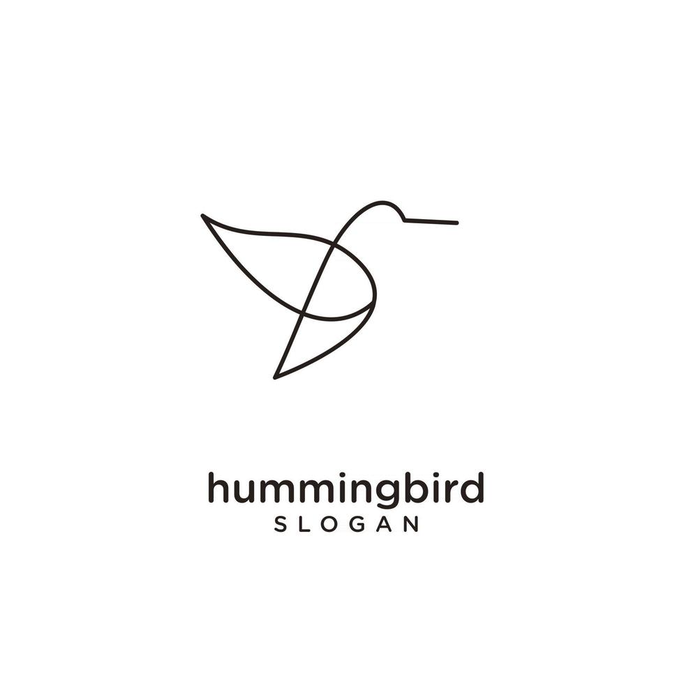 Hummingbird line Abstract Simple Modern Logo Icon Design vetor