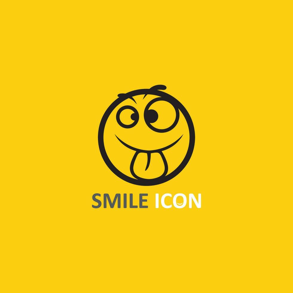 ícone de sorriso, sorriso, design de vetor de logotipo negócios de emoticons felizes, design engraçado e felicidade de emoji de vetor