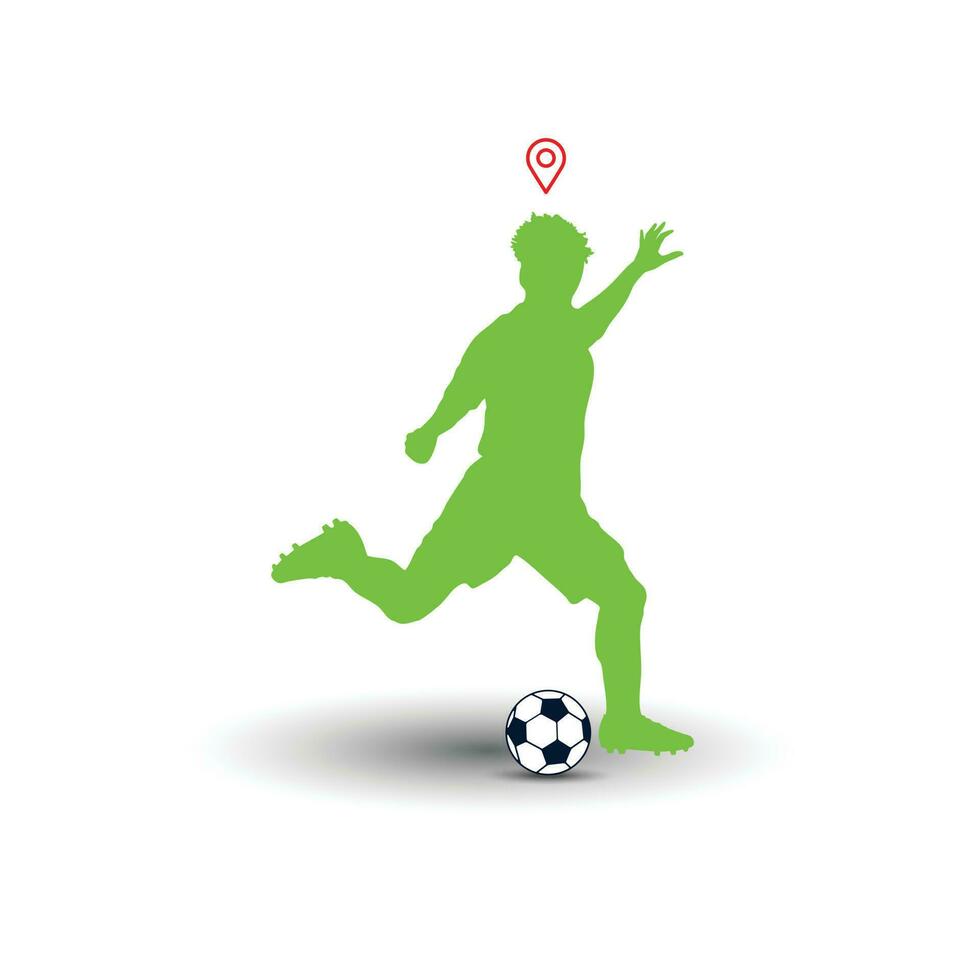 futebol futebol jogador homem dentro açao com localização identificar. branco fundo vetor ilustração