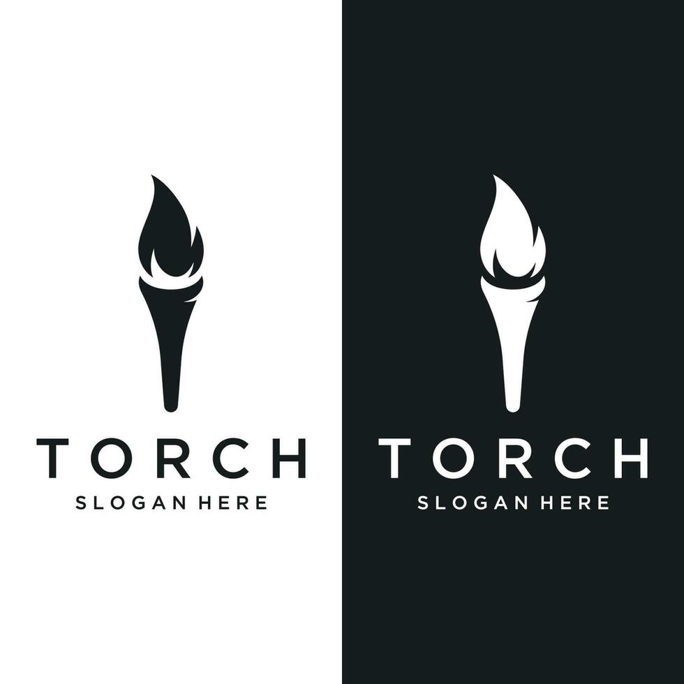 criativo tocha chama logotipo template.logo para negócios, liberdade e concorrência. vetor