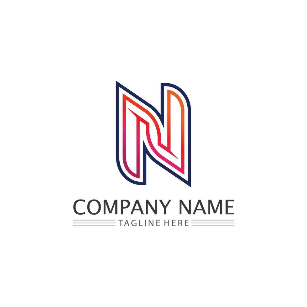 n fonte do logotipo empresa logotipo negócio e letra inicial n desenho vetor e letra para logotipo