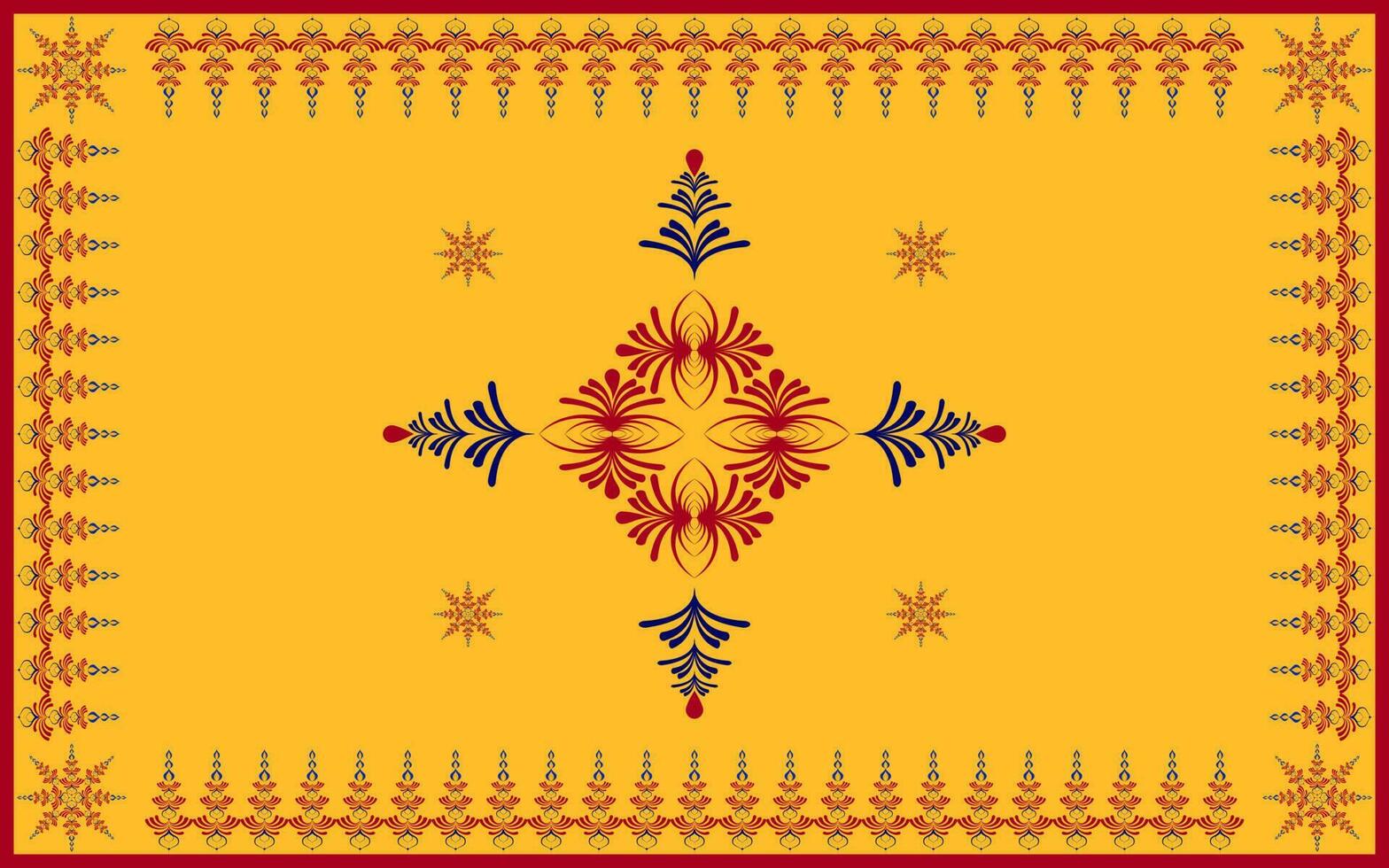 emblema étnico folk geométrico desatado padronizar dentro vermelho e amarelo vetor