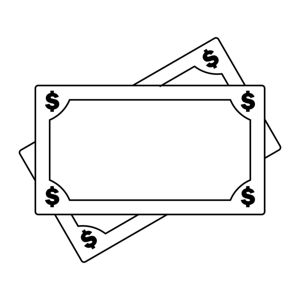 dinheiro nota de banco em uma branco fundo. vetor ilustração