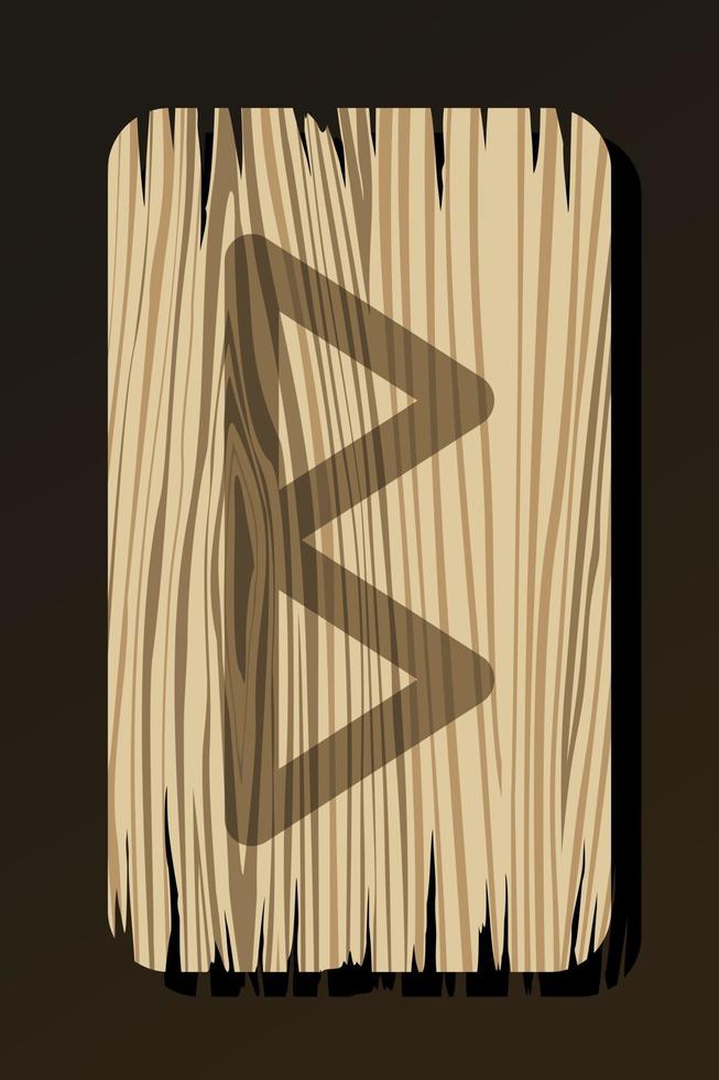 isolado em berkana runa de madeira branca vetor