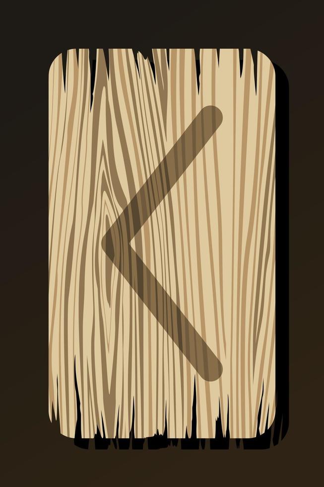 isolado em runa kaunaz de madeira branca vetor