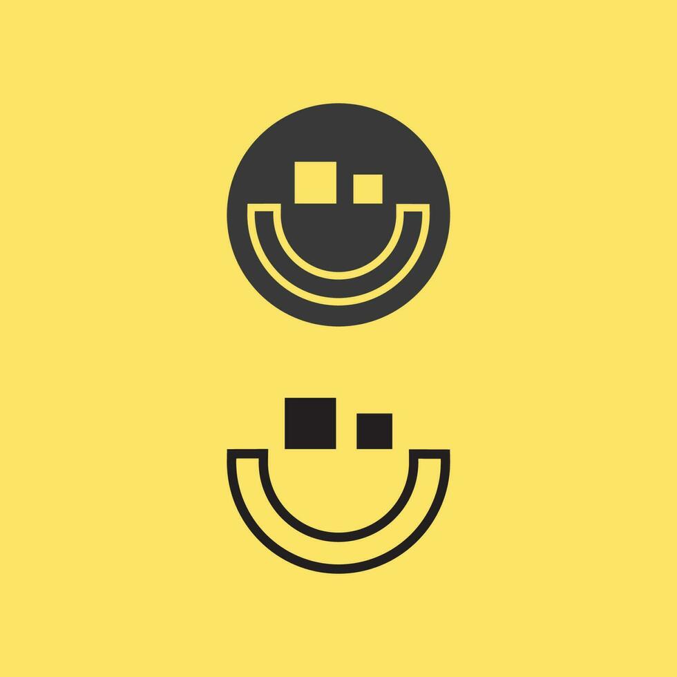 ícone de sorriso, sorriso, design de vetor de logotipo negócios de emoticons felizes, design engraçado e felicidade de emoji de vetor