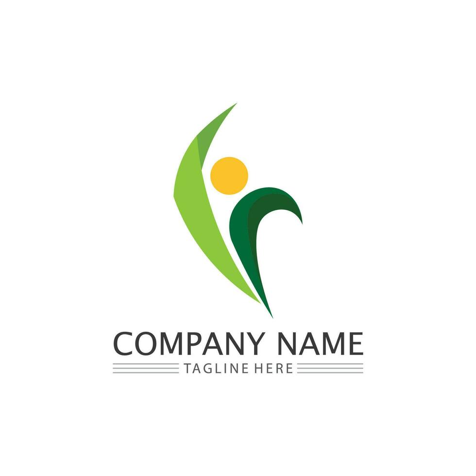 logotipo de pessoas, equipe, sucesso de pessoas, trabalho, grupo e comunidade, vetor de logotipo de empresa e empresa de grupo e cuidados de design, ícone de família logotipo de sucesso