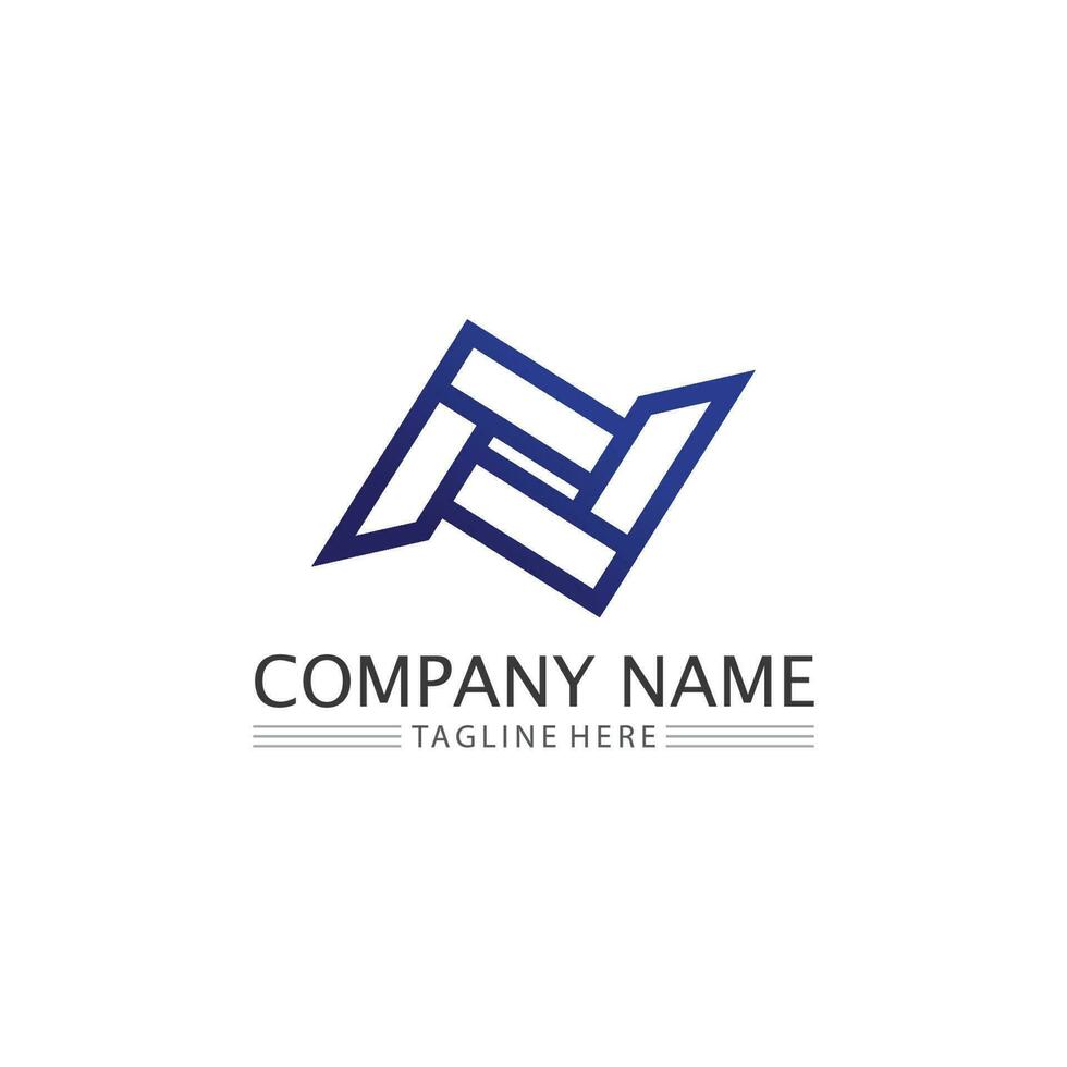 n fonte do logotipo empresa logotipo negócio e letra inicial n desenho vetor e letra para logotipo