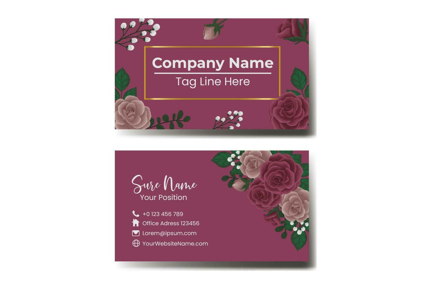 moderno criativo o negócio cartão e nome cartão com flor vetor