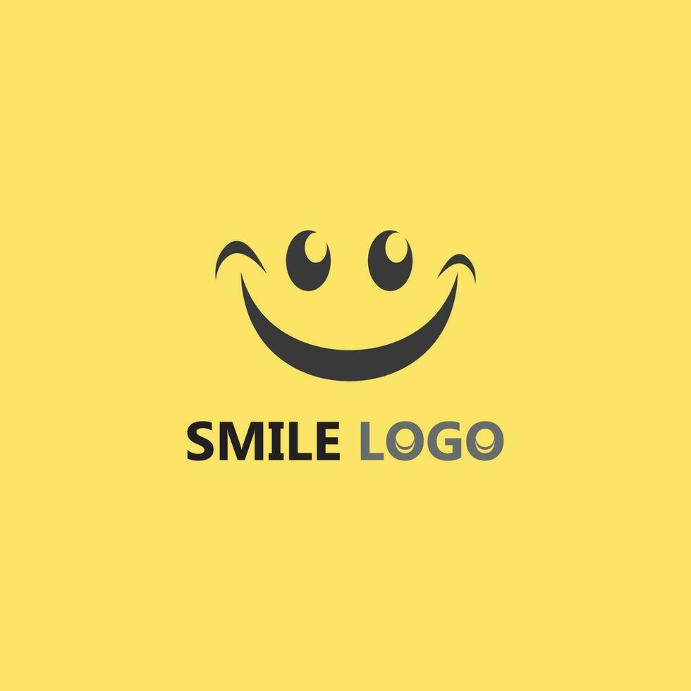 ícone de sorriso, sorriso, design de vetor de logotipo negócios de emoticons felizes, design engraçado e felicidade de emoji de vetor