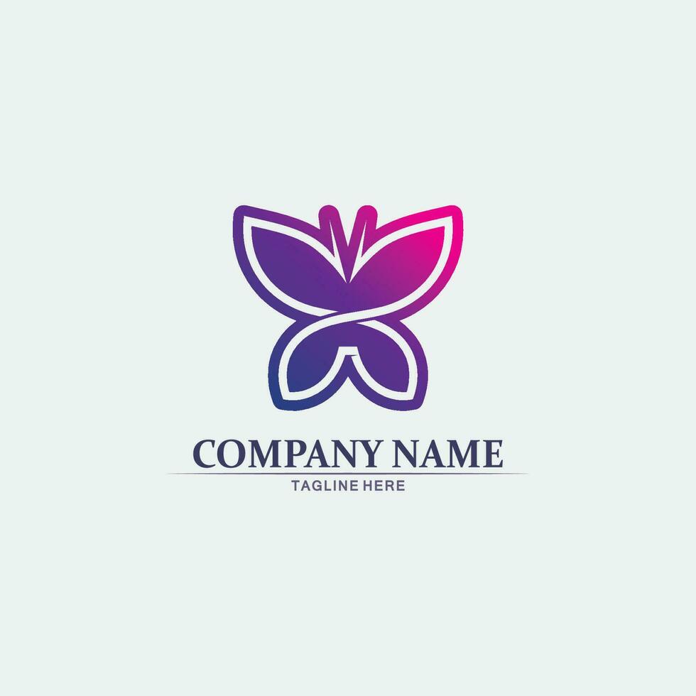 ícone conceitual simples e colorido de borboleta de vetor. logotipo. ilustração vetorial vetor