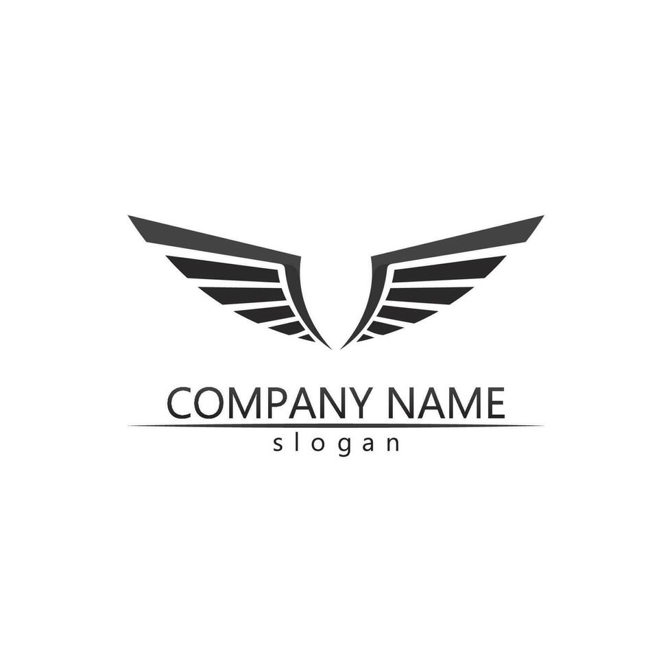 símbolo do logotipo da asa preta para um designer profissional vetor