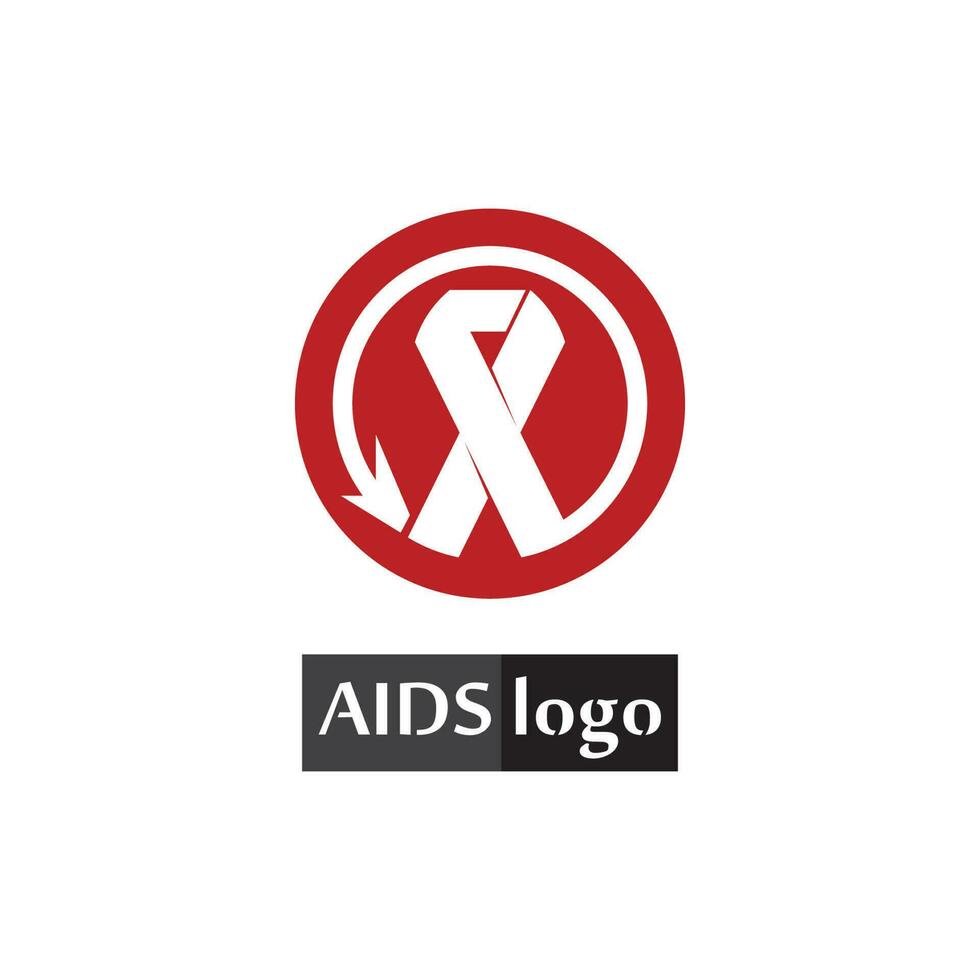 logotipo da fita de ajuda e design de vetor do Dia Mundial da AIDS