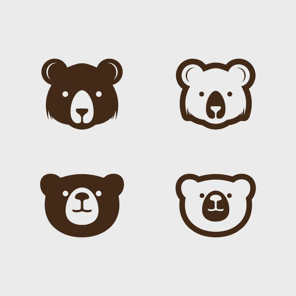 Urso logotipo e animal vetor Projeto gráfico ilustração