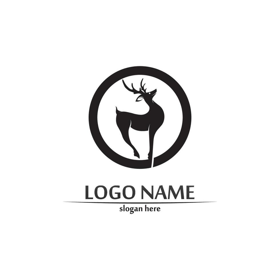 logotipo de veado animal e mamífero design e vetor gráfico