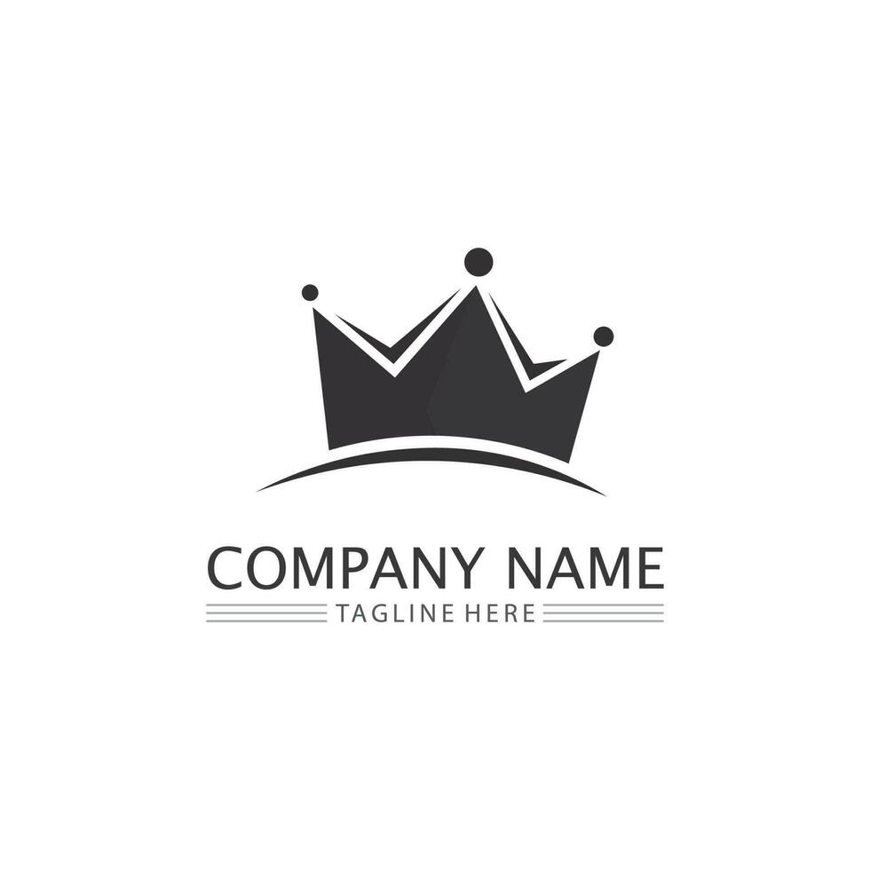 logotipo da coroa logotipo do rei logotipo da rainha, princesa, modelo vetorial ícone ilustração design imperial, real e bem-sucedido logotipo empresarial vetor