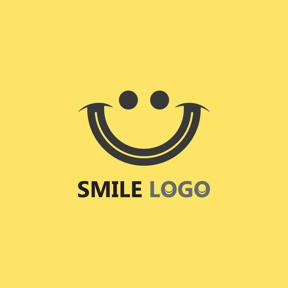 ícone de sorriso, sorriso, design de vetor de logotipo negócios de emoticons felizes, design engraçado e felicidade de emoji de vetor