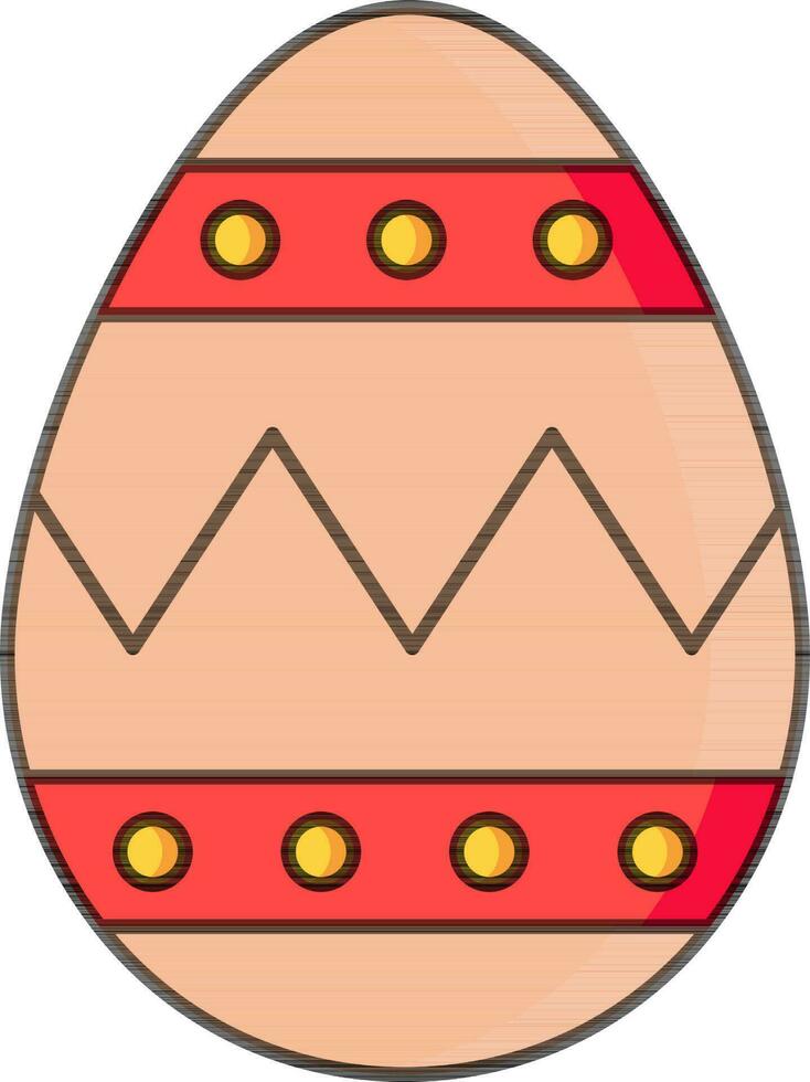 Páscoa ovo ícone dentro pêssego laranja e vermelho cor. vetor