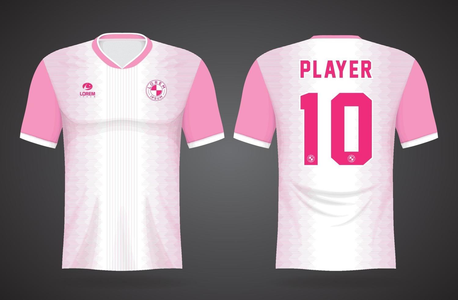 modelo de camisa esporte rosa para uniformes de time e design de camisetas de futebol vetor