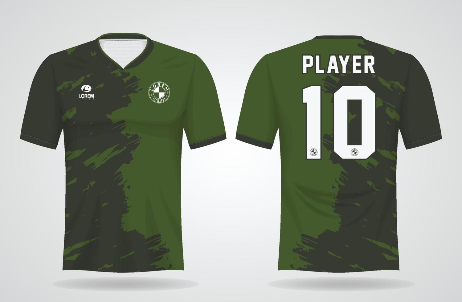 modelo de camisa esportiva verde para uniformes de time e design de camisetas de futebol vetor
