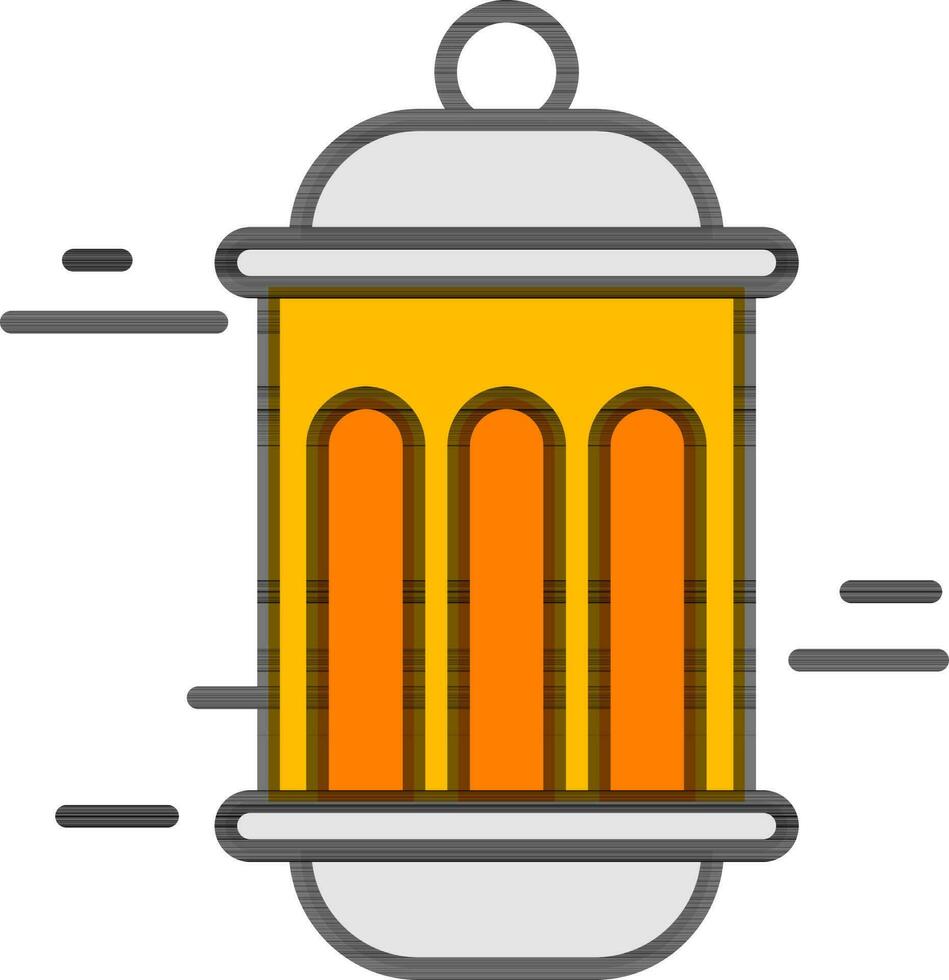 lanterna ícone dentro amarelo e cinzento cor. vetor