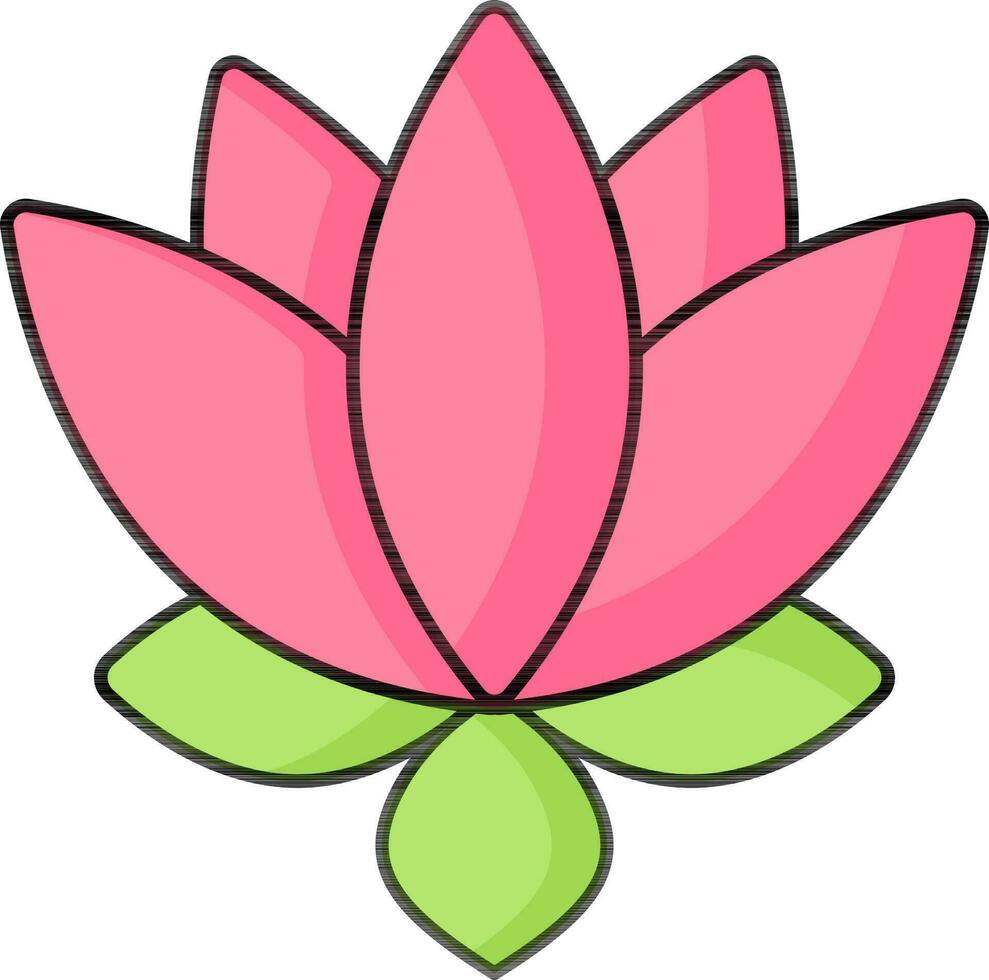 lótus flor ícone dentro Rosa e verde cor. vetor