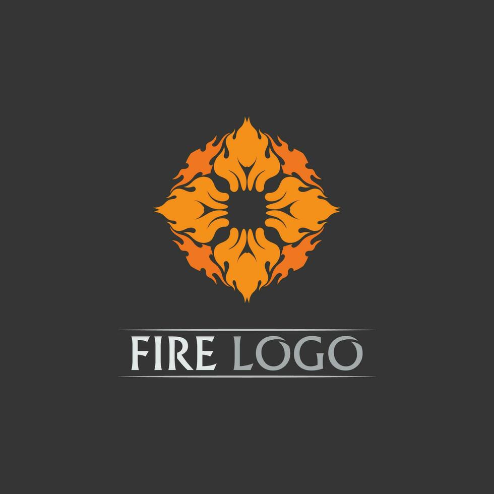 logotipo e ícone de fogo, elemento flamejante vetorial chama ilustração design energia, quente, aviso, sinal de cozimento, logotipo, ícone, luz, energia, calor vetor