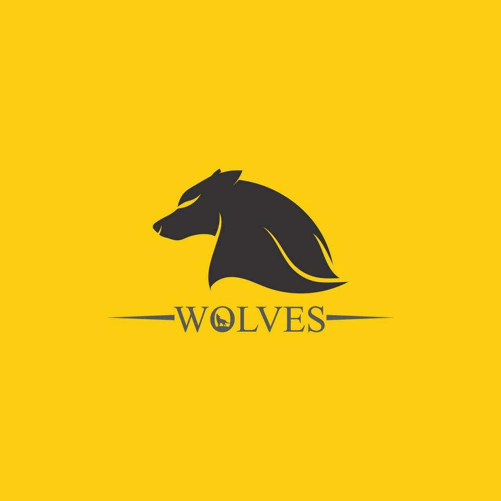 logotipo de lobos, raposa, cabeça de lobo, vetor animal e design de logotipo ilustração de cão rugido selvagem, resumo para animal de cabeça de símbolo de logotipo de jogo