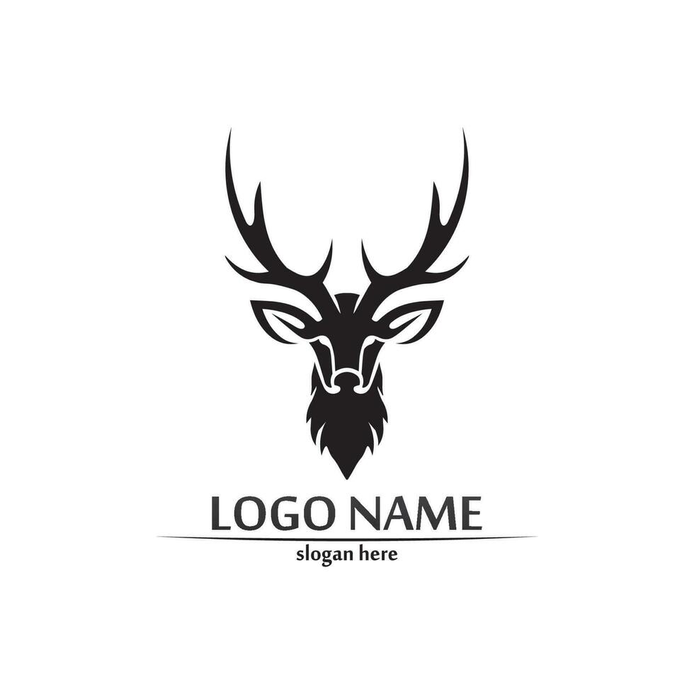 logotipo de veado animal e mamífero design e vetor gráfico