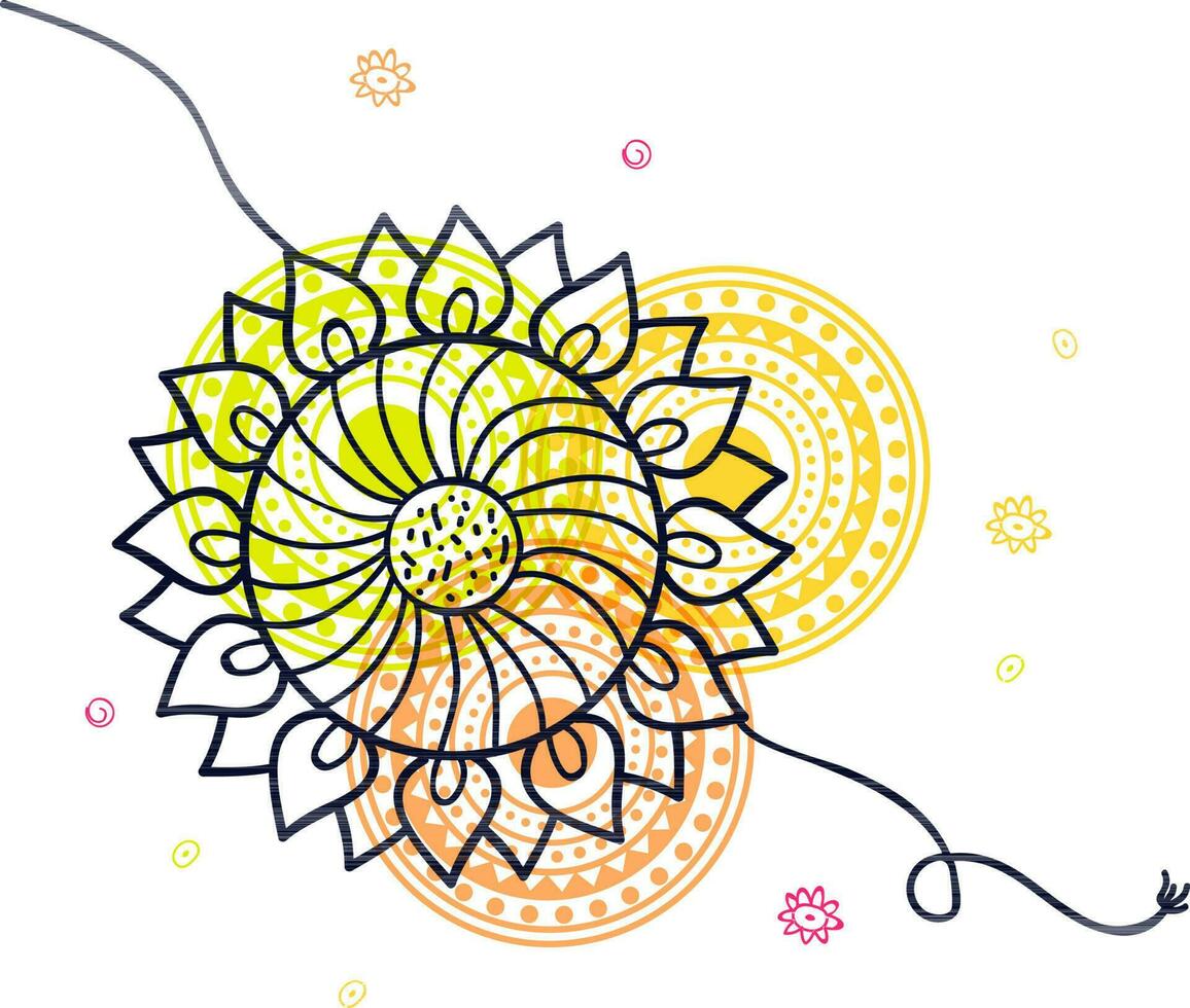 ilustração do floral rakhi Projeto. vetor