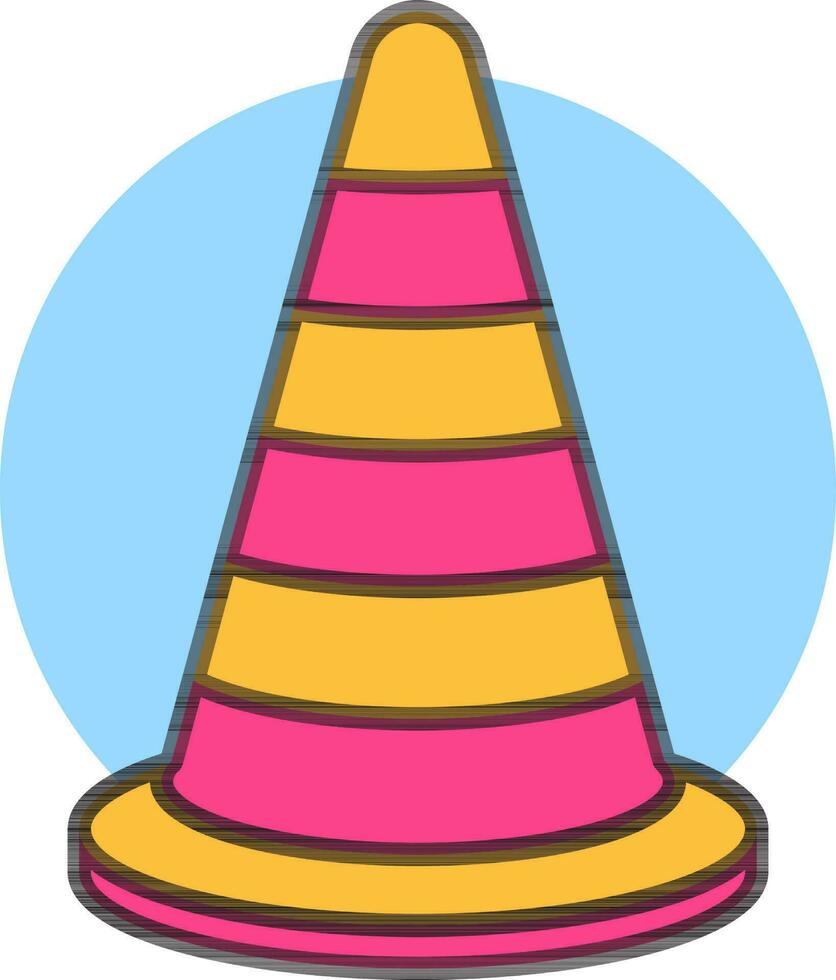 construção cone ícone dentro Rosa e amarelo. vetor